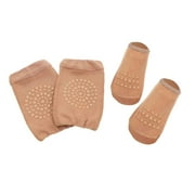 Zwiiyzr Baby Barefoot Shoes Socks Toddler Boys Girls Solid Color Breathable Kids Dispensing Non-slip Indoor Crawl Knee Pads Suit for 0-3 Months Brown